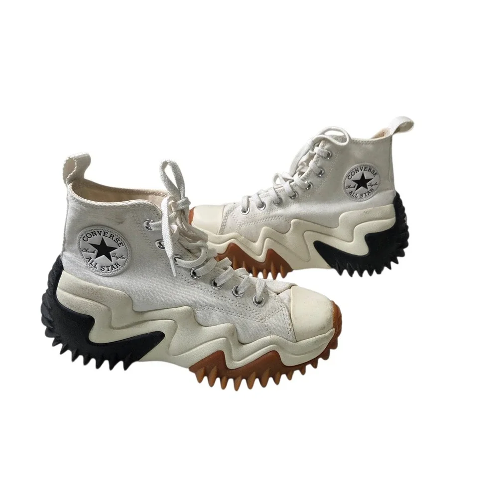 Converse Unisex White Canvas Run Star Motion High Top Platform Sneakers SZ 7 W